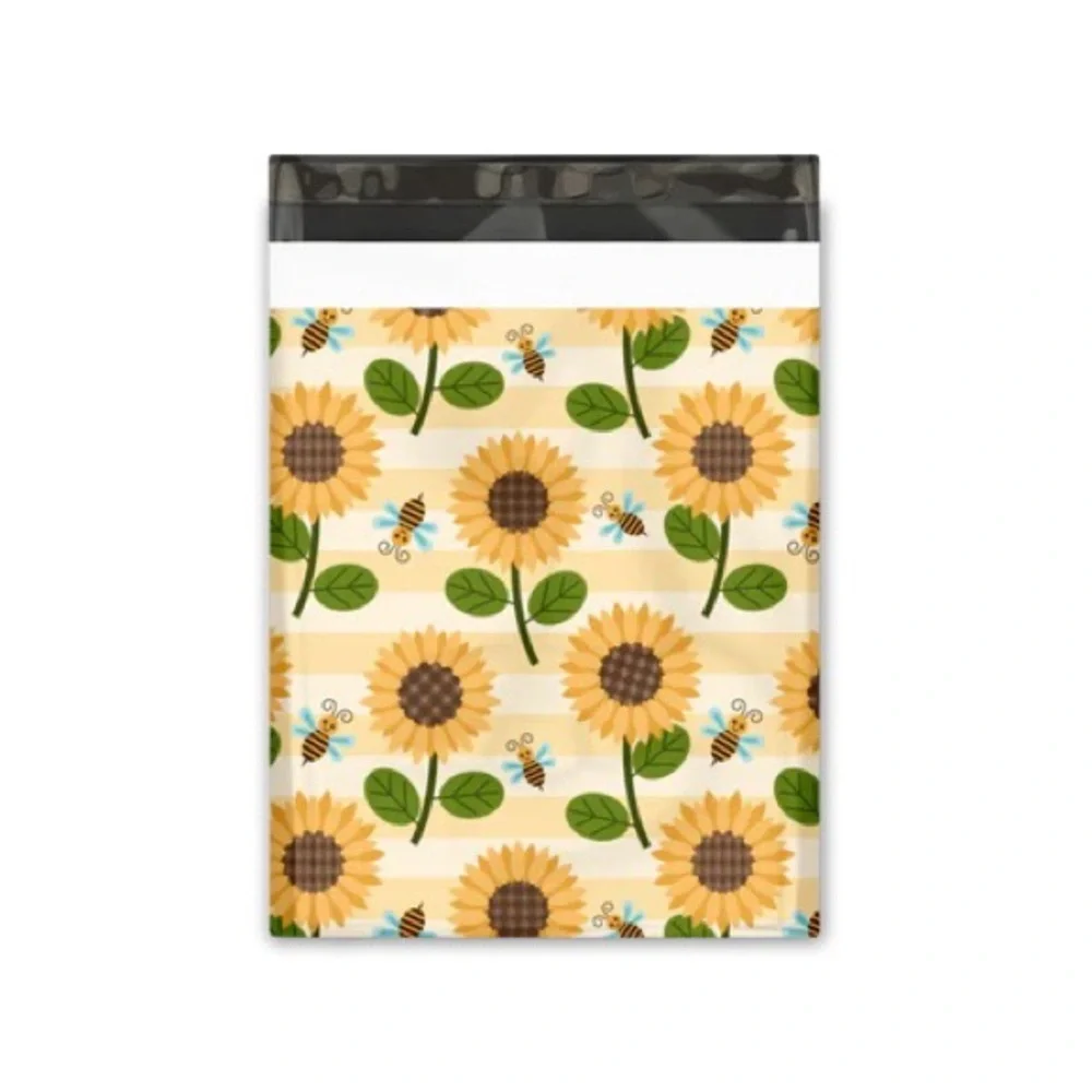 Sunflowers & Bumble Bees 🐝 Poly Mailers 10x13 Pack of 25